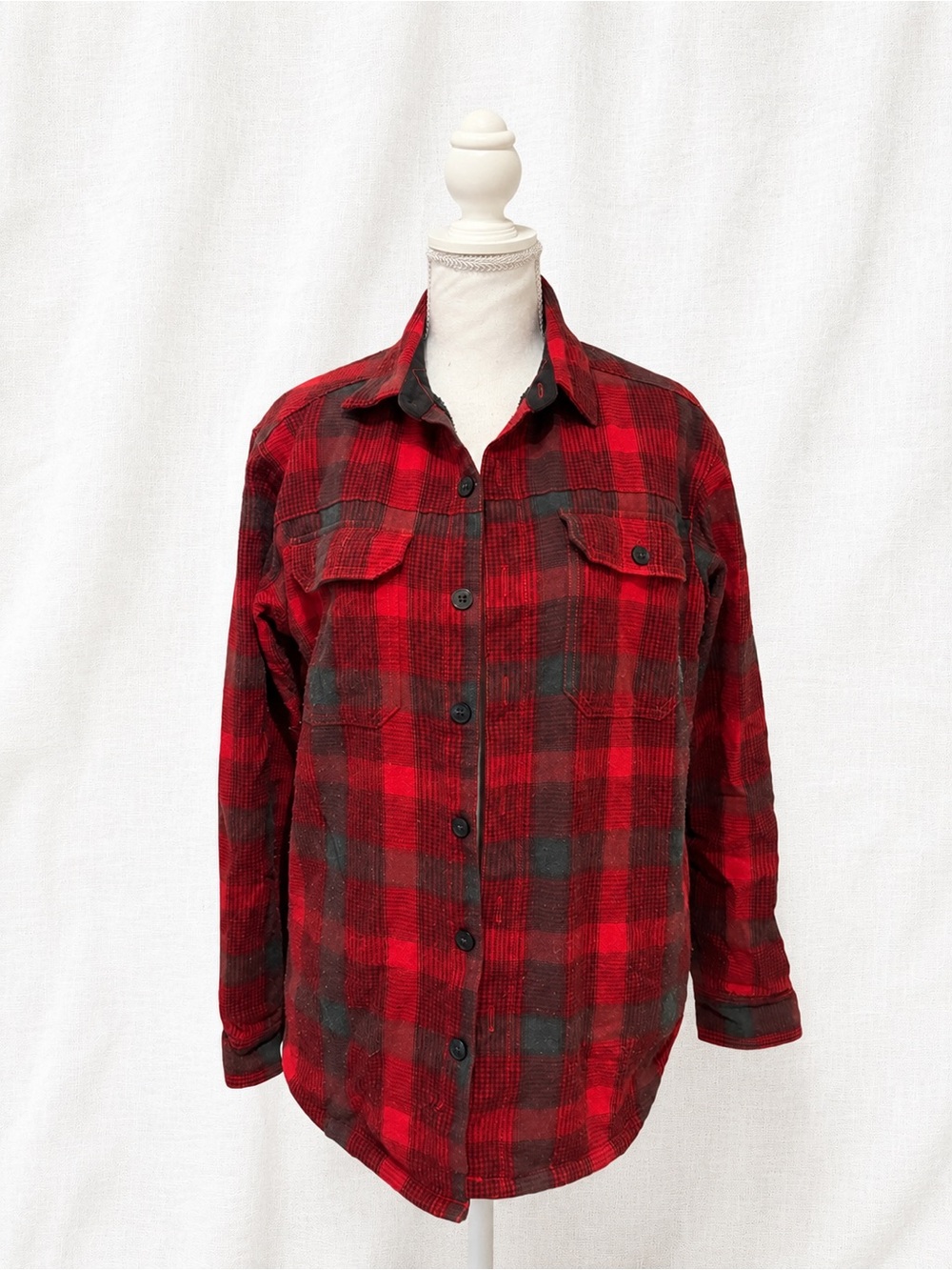 Columbia Red and Black Plaid Flannel Shirt